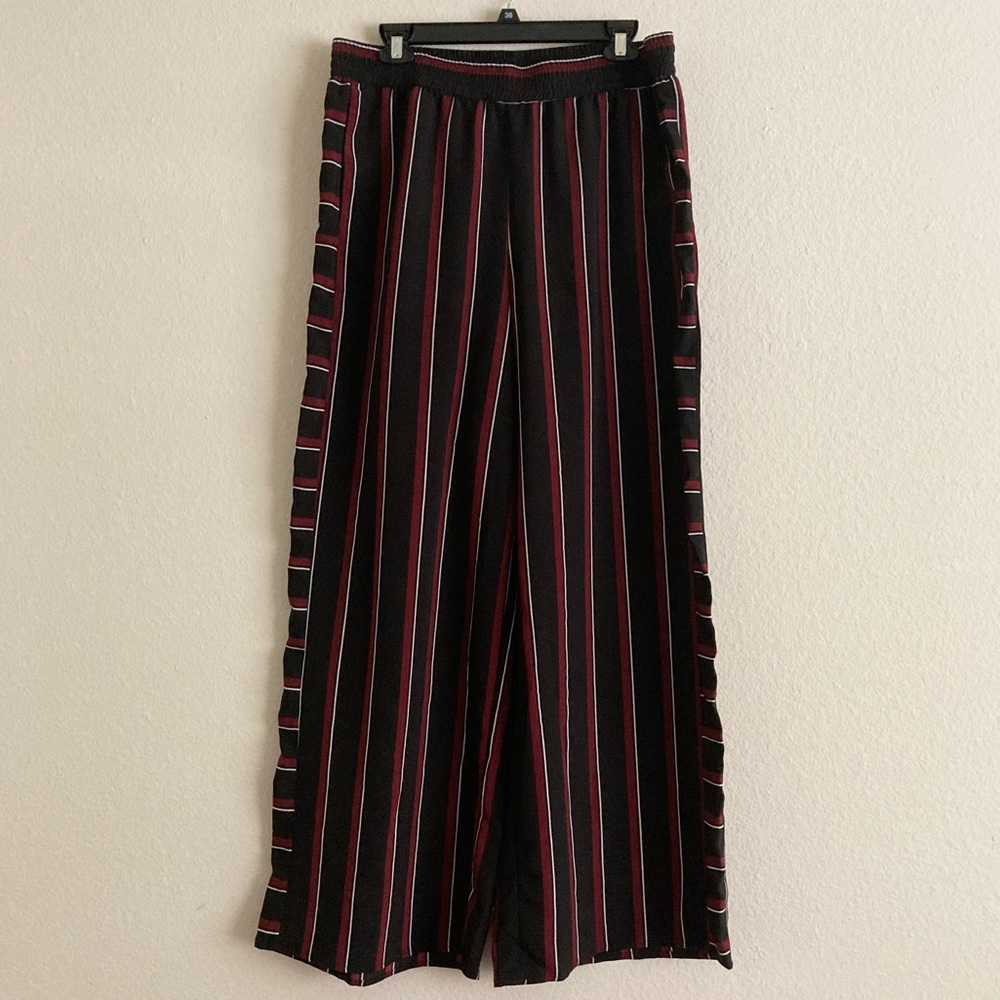 Lord and Taylor Black and Red Striped Pants
